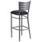 Emma and Oliver Silver Slat Back Metal Restaurant Dining Barstool